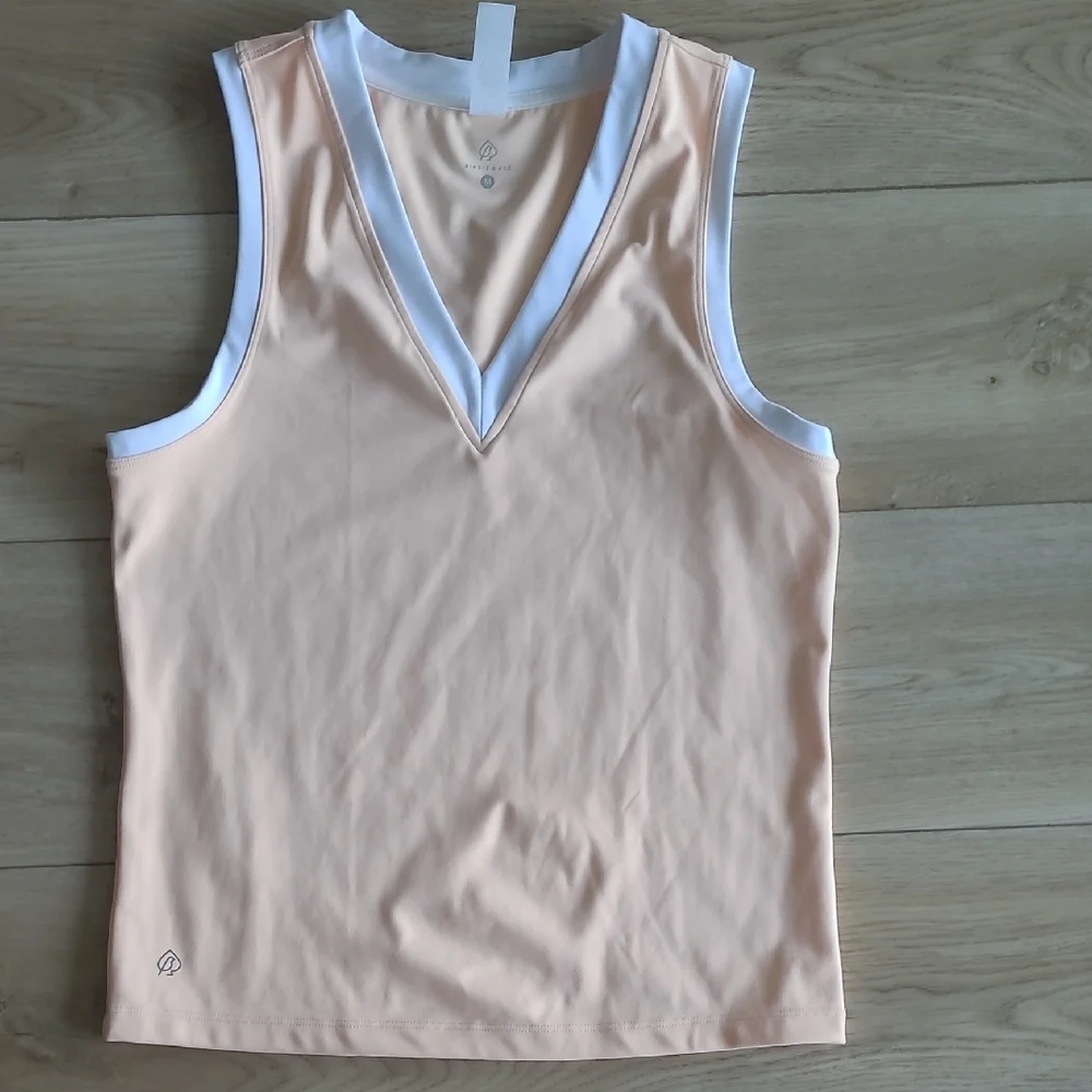 Birdie & Ace Tank Peach Sleeveless V-Neck Size M - Picture 1 of 5